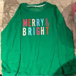 Green 'Merry & Bright' Sweatshirt